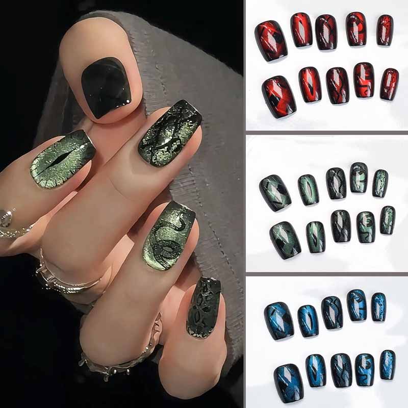 10Pcs Dark Style Cool Wind Pea - Nail Art Emerald Blue review and price