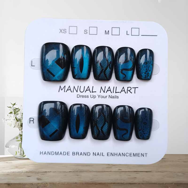 10Pcs Dark Style Cool Wind Pea - Nail Art Emerald Blue review and price