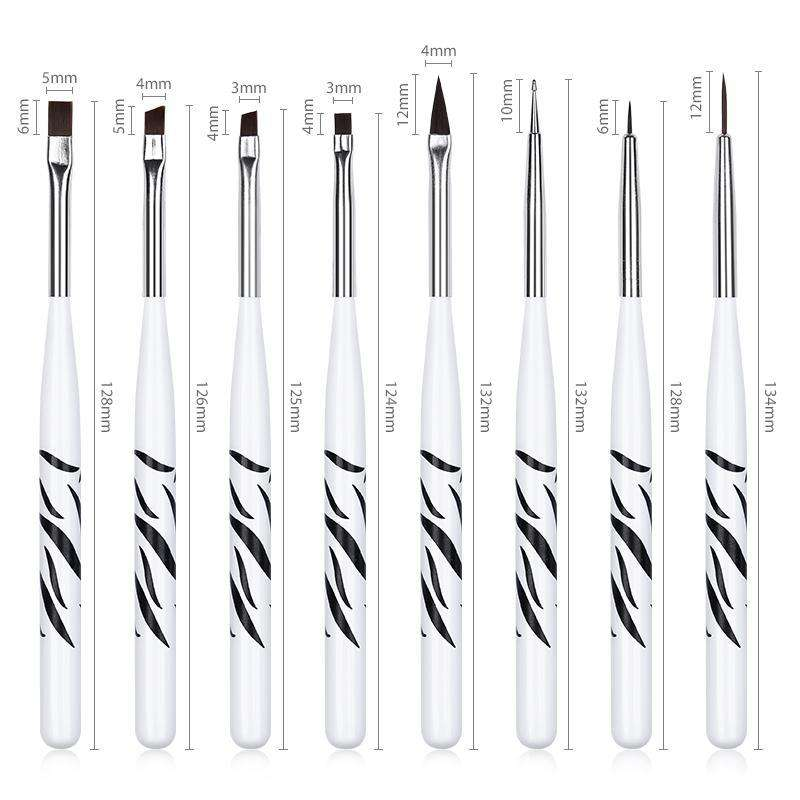 8PCS Zebra Print Nail Art Brus - Nail Art Zebra Design review and price