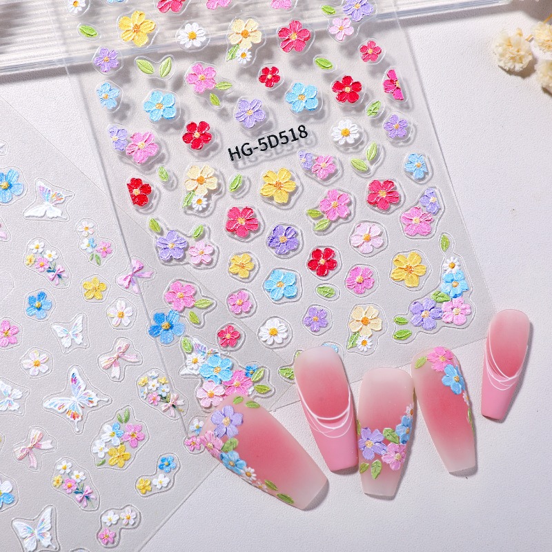 Colorful Petal Nail Decoration - Nail Art Home Service review and price