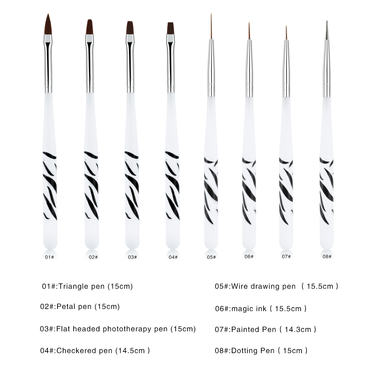 Zebra Handle Nail Brush Set Fo - Nail Art Zebra Design review and price